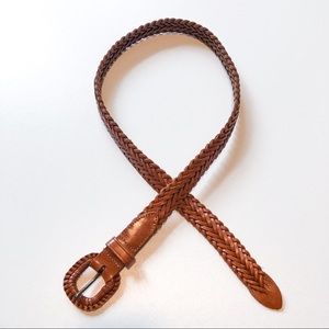 Brown Leather Braided Belt